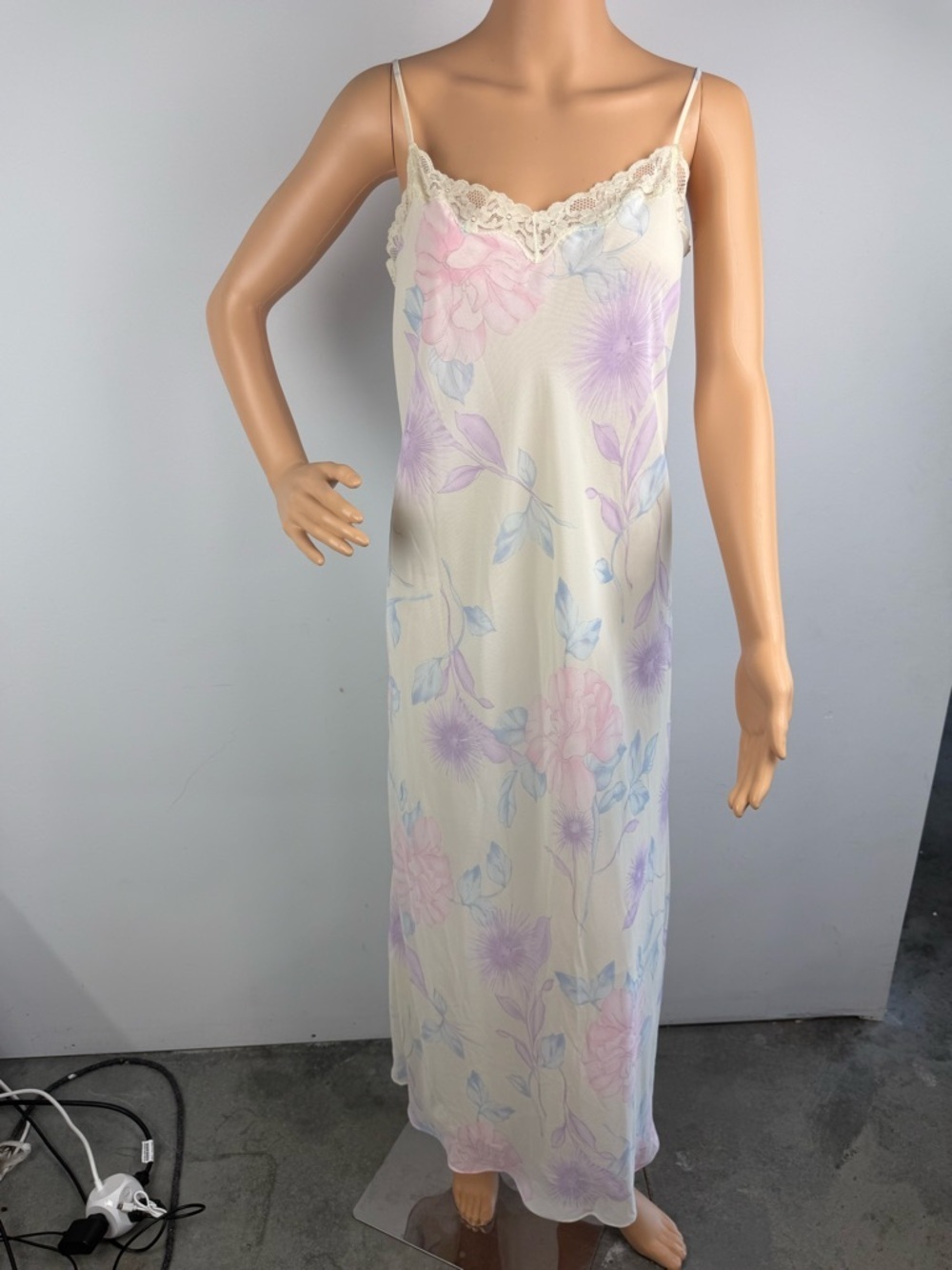 Y2K Valerie Stevens Womens Large Maxi Dress Floral Strappy Flowy